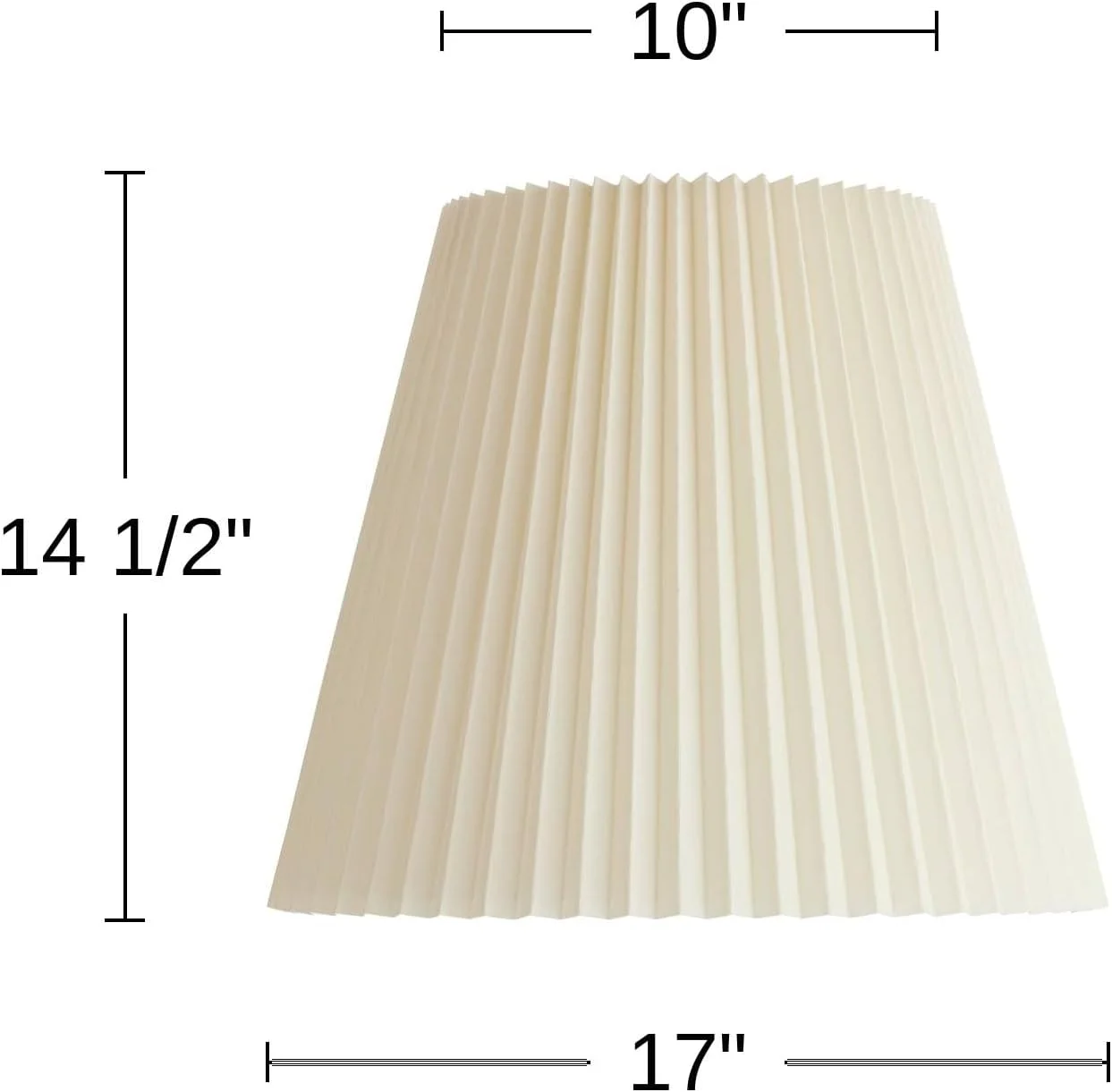 Top x 17 Bottom x 14 1/2 High x 14 3/4 Slant Lamp Shade (Pre-Assembled) Replacement Large Ivory White Bell Round - Image 4