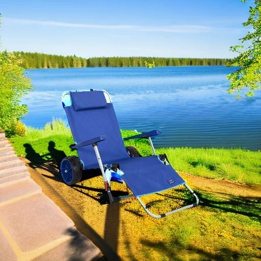Sports Beach Day Foldable Chaise Lounge Chair with Integrated Wagon Pull Cart Combination and Heavy Wheels - Image 6
