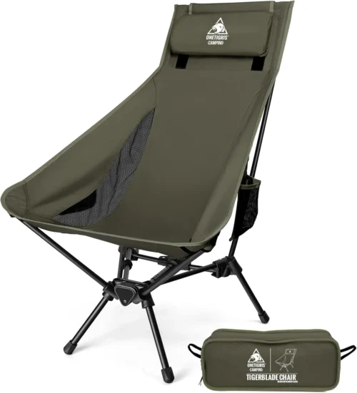 Alternative view of Tigerblade High Back Camping Chair with Pillow Design, Comfortable Widened Seat Folding Chair