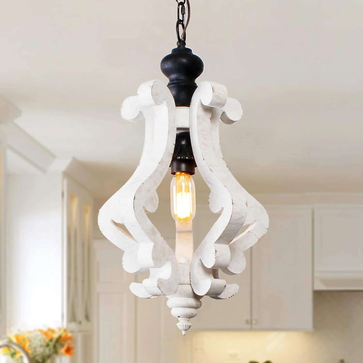 Wood Chandelier Light Fixture - Image 7