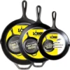 Seasoned Cast Iron Skillet Set 8, 10.25 & 12 Inches