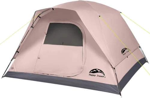 Travel Camping Tent, 4 Person Dome Tents for Camping with Rainfly, Waterproof Clip Easy Setup Portable Family Tent