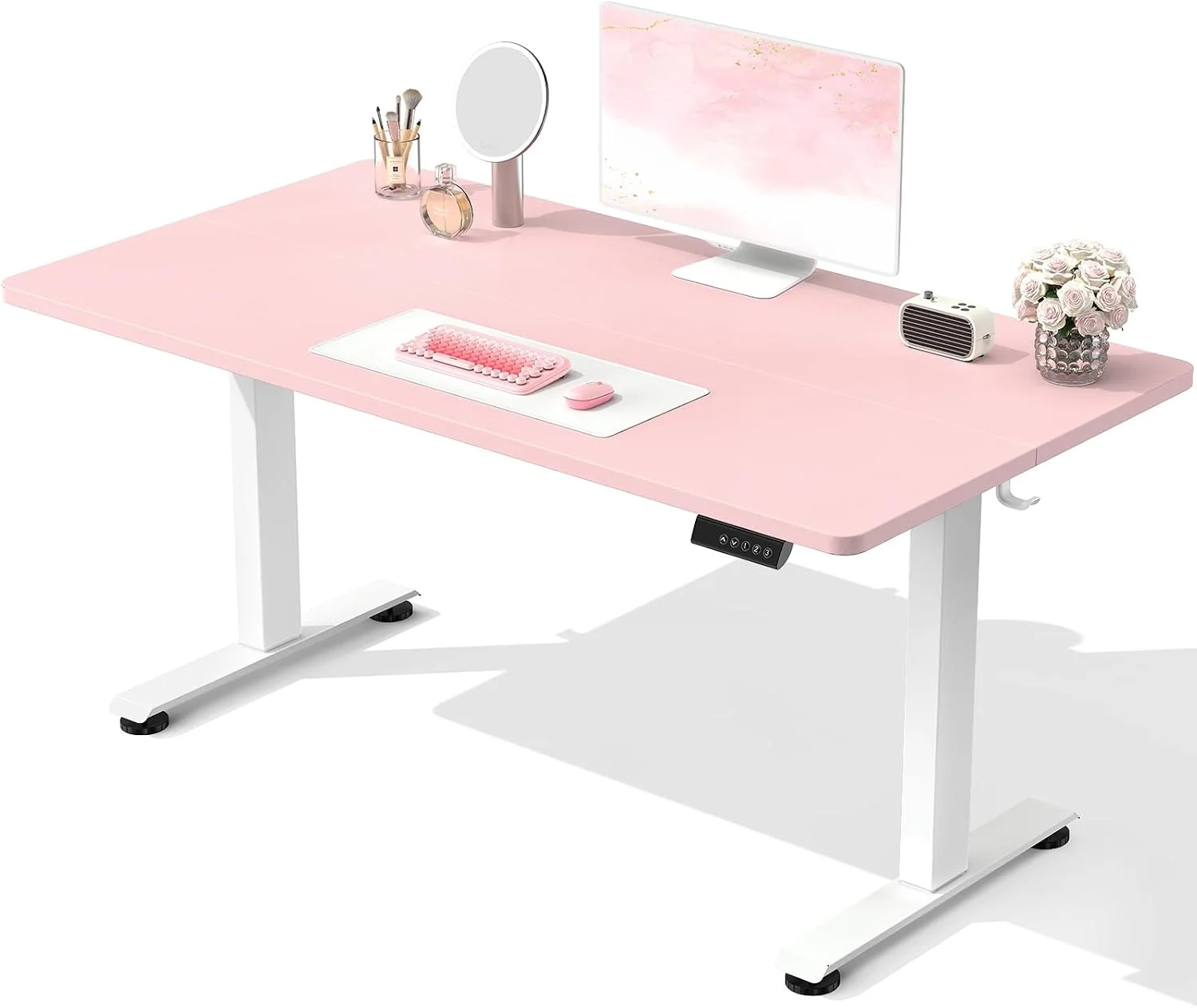 55 Inch Large Electric Standing Desk, Gaming Table, Height Adjustable Sit Stand Up Computer Tables for Home Office - Image 10