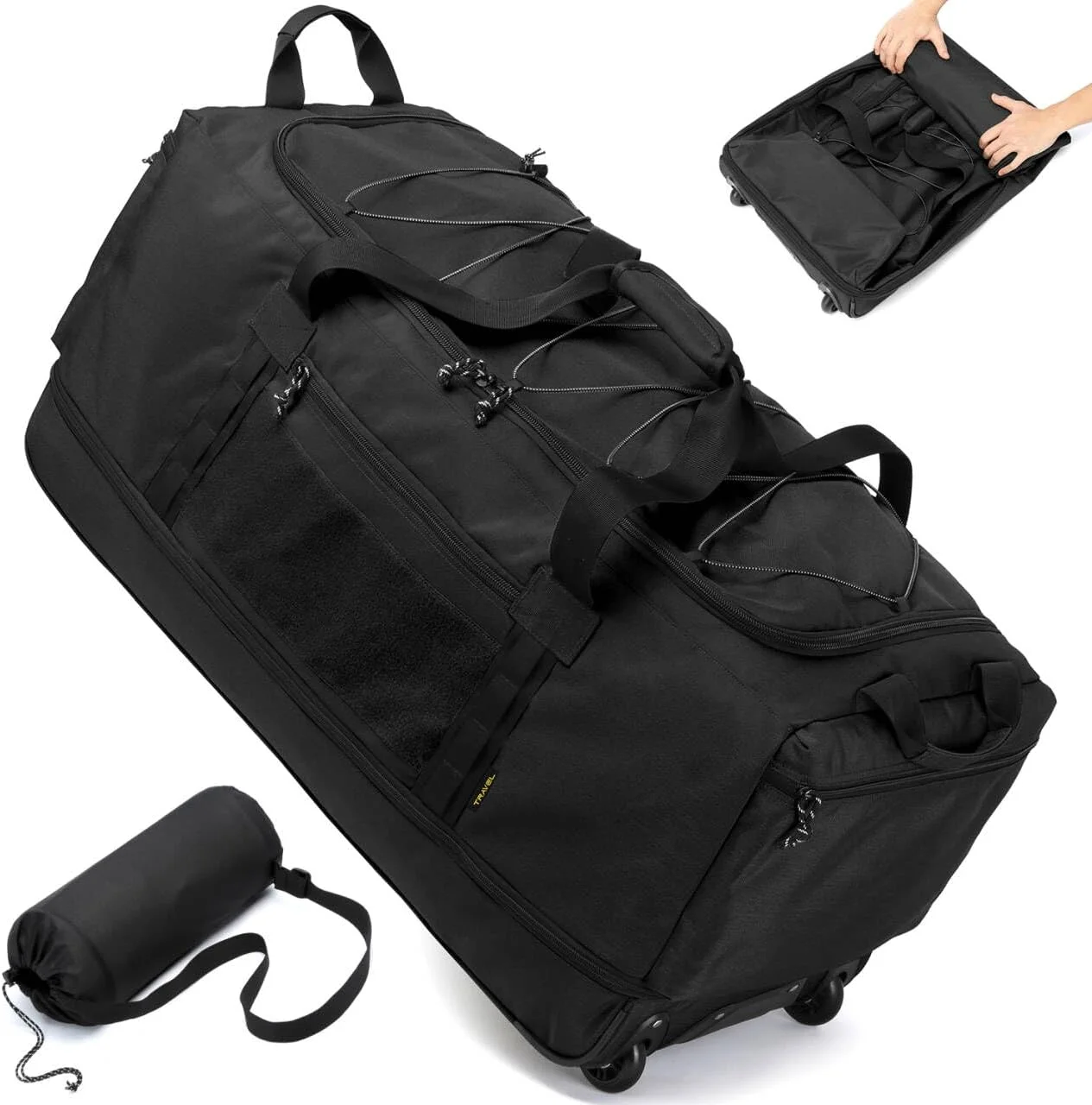 Collapsible Duffle Bag with Wheels 130-170L Extra Large Expandable Travel Duffel Bag for Men Women Heavy Duty - Image 2