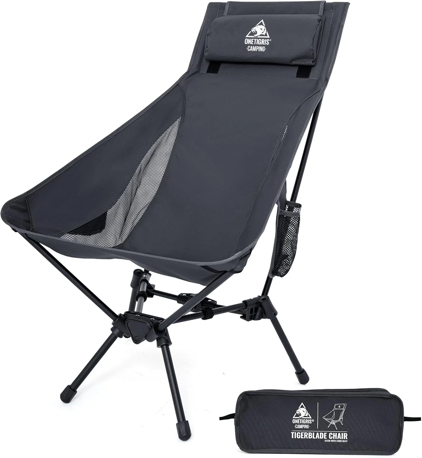 Tigerblade High Back Camping Chair with Pillow Design, Comfortable Widened Seat Folding Chair - Image 5