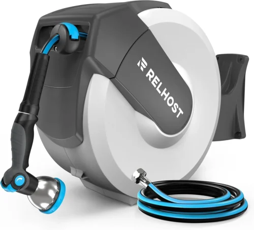 Alternative view of Nook Retractable Garden Hose Reel, 5/8 in x 100 ft Wall Mount Heavy Duty Hose Reel with Any-Length Lock