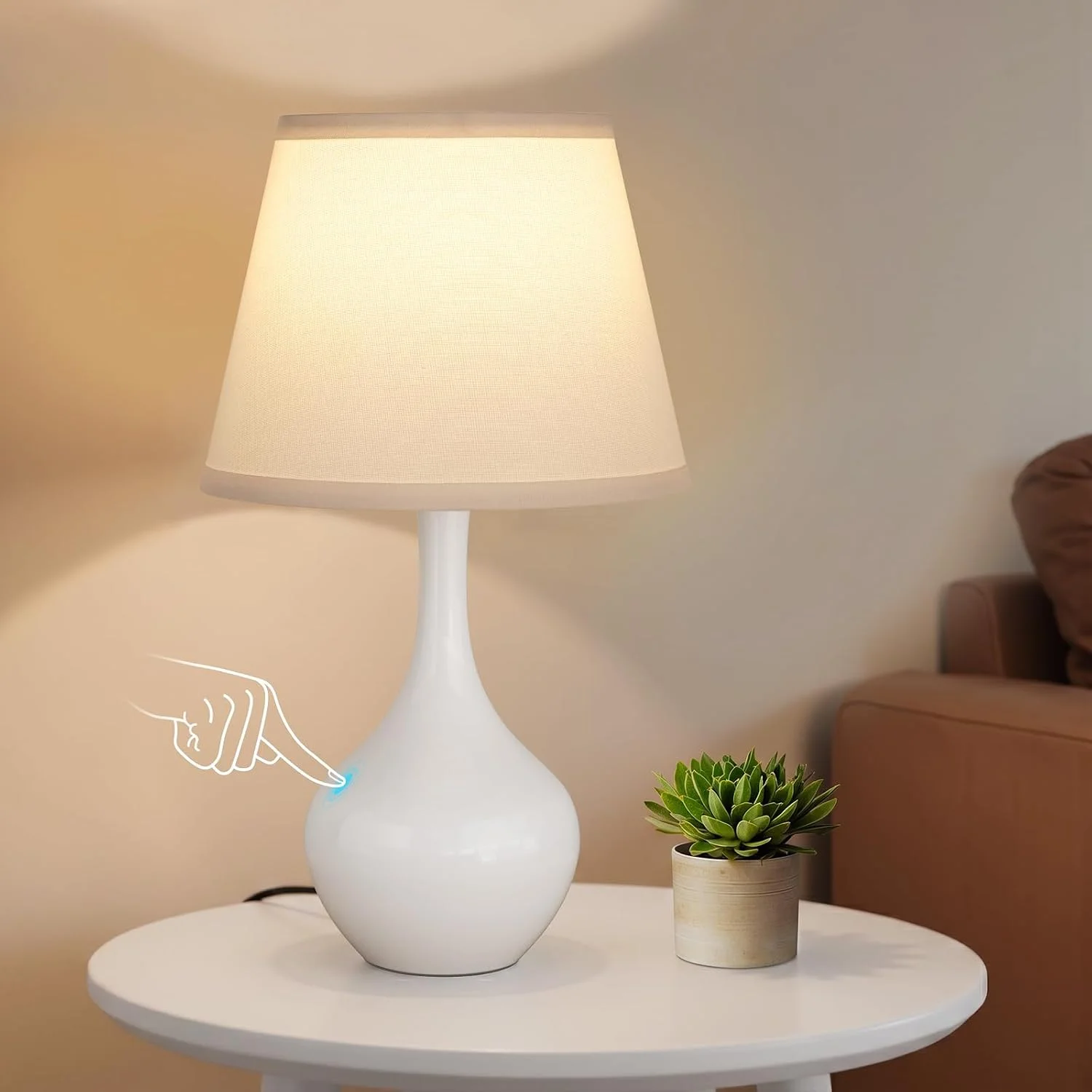 Touch Table Lamp, Dimmable, Bulb Included, Wood-Paint Desk Lamp for Kids Room - Image 2