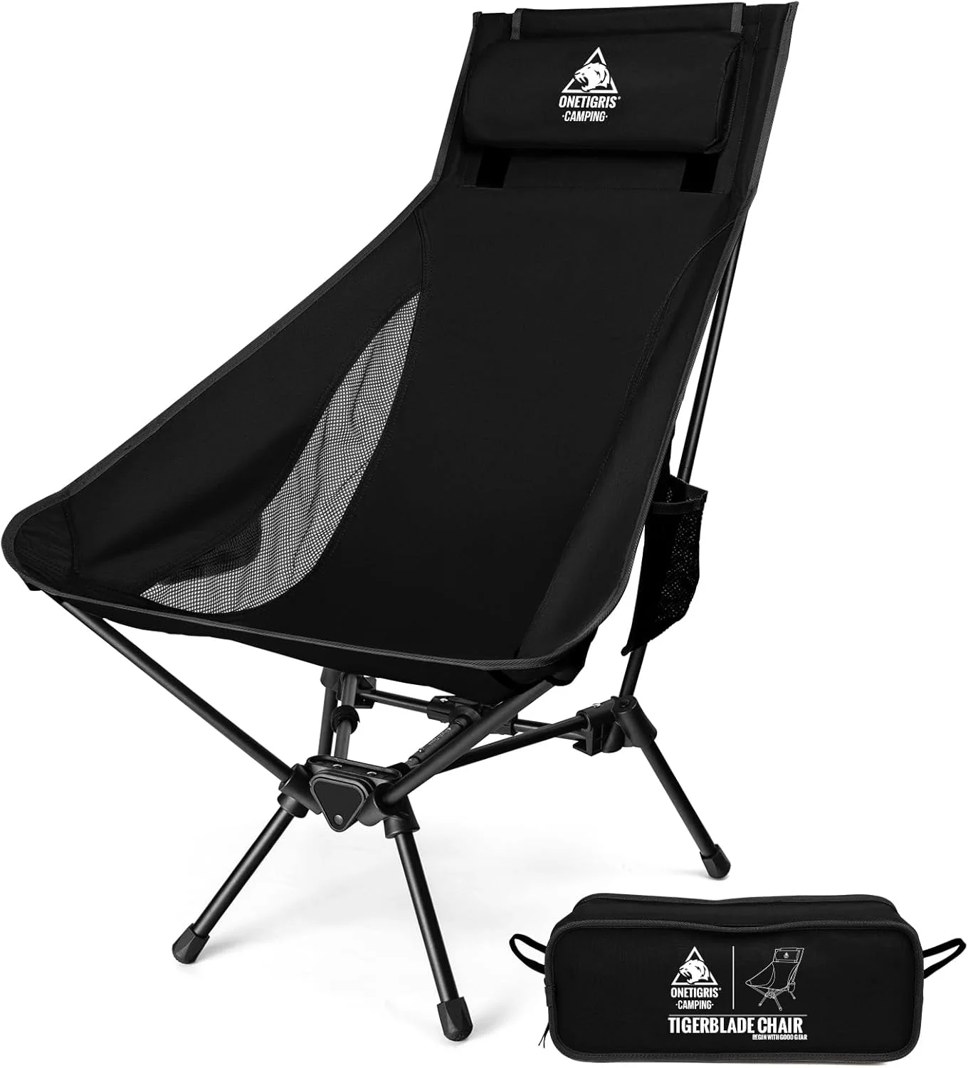 Tigerblade High Back Camping Chair with Pillow Design, Comfortable Widened Seat Folding Chair - Image 4