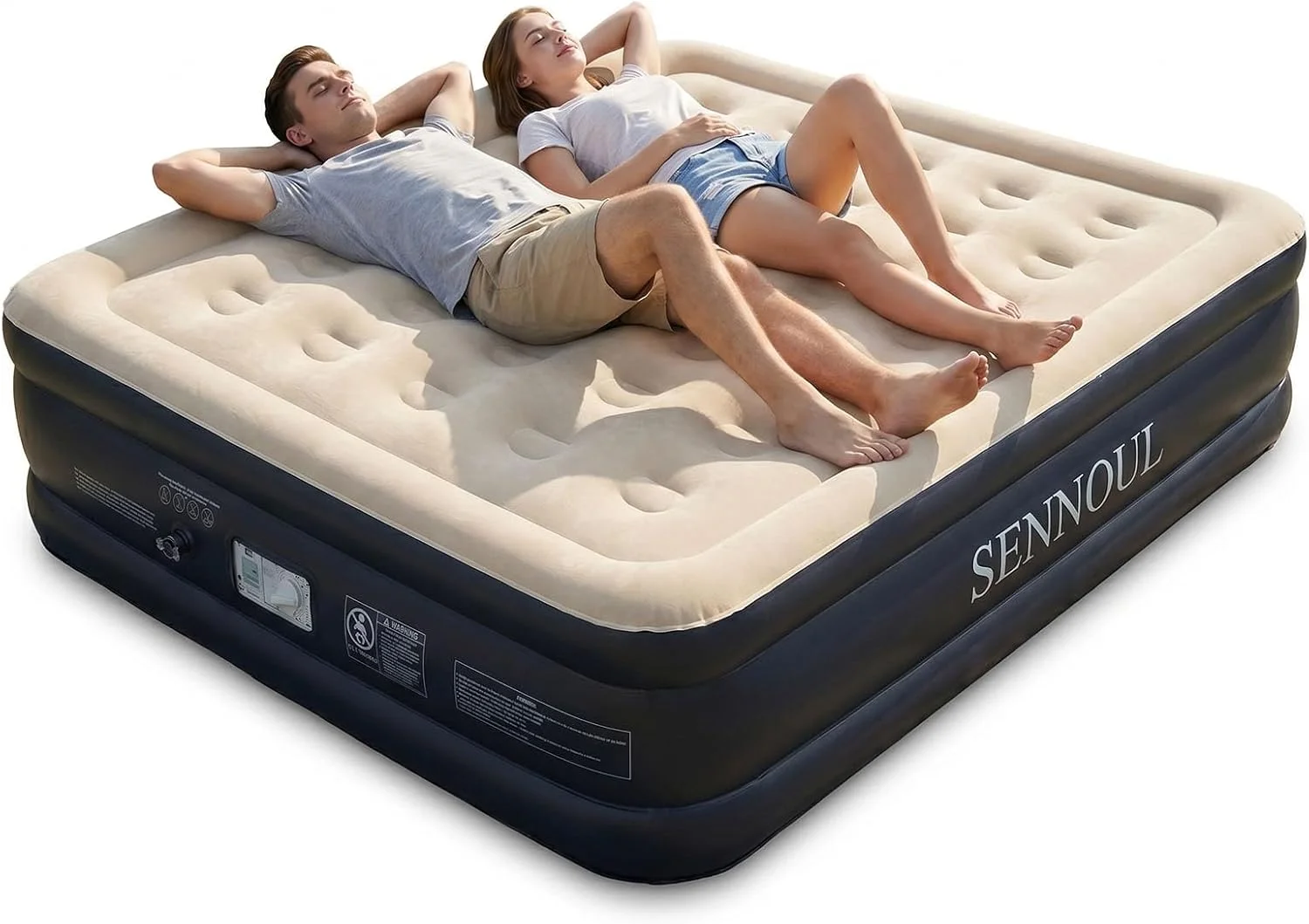 Air Mattress Queen with Built in Pump, Inflatable Mattress Blow Up Mattress 18 Raised Comfort - Image 3