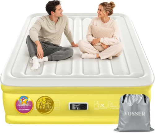 Air Mattress Queen with Built-in Pump, 18 Raised Inflatable Blow Up Mattress, Upgraded Heavy Duty Portable Air