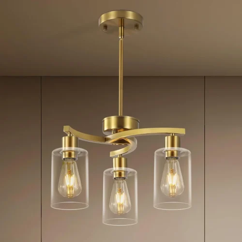 3 Light Brushed Nickel Dining Room Light Fixture