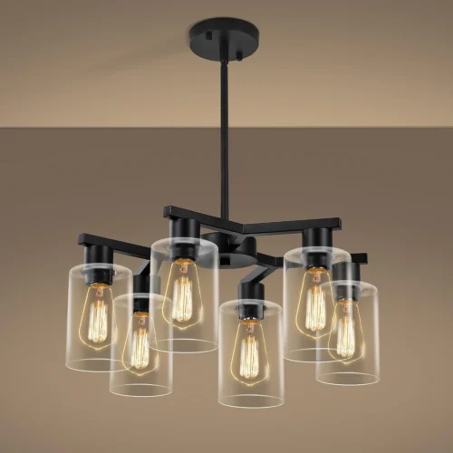Alternative view of 4-Light Modern Farmhouse Black Chandelier