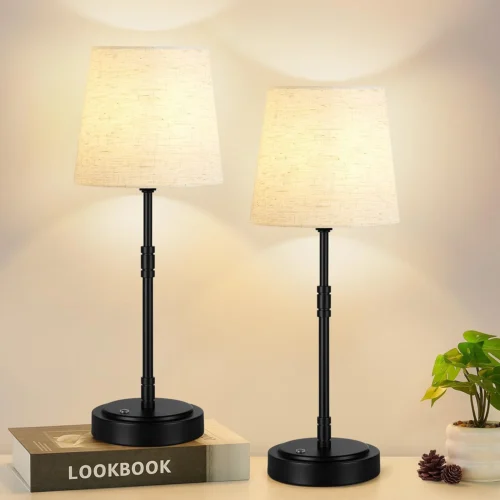 Alternative view of Table Lamp Set of 2 - Battery Operated Lamp with 7500mAh Rechargeable Battery, Dimmable, Bulb Included