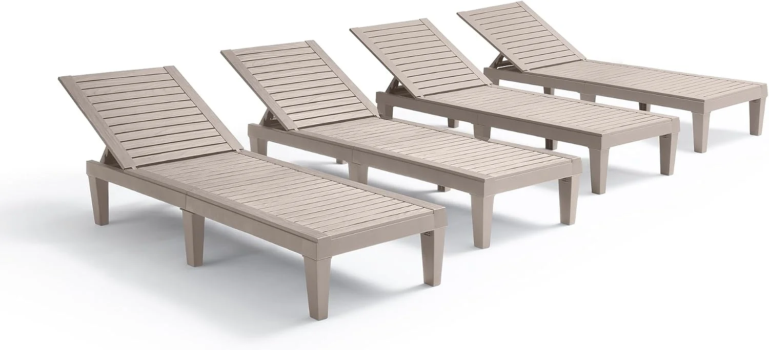 Lounge Chair Outdoor, Tanning Chair, Chaise Lounge Outdoor Set of 2, 5 Adjustable Positions - Image 21