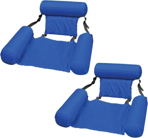 2-Pack Water Chair Inflatable Pool Float Lounges for Adults, Adjustable Reclining Water Chairs for Pool