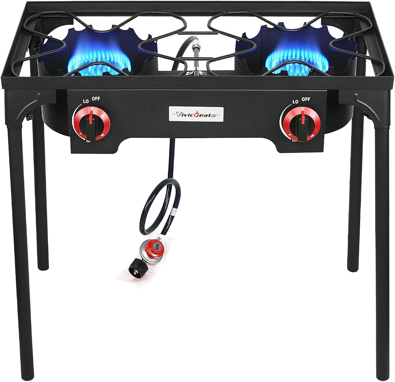 Propane Grill 2 Burner Outdoor Propane Stove Portable Gas Grill High Pressure Camping Stove Double Burner