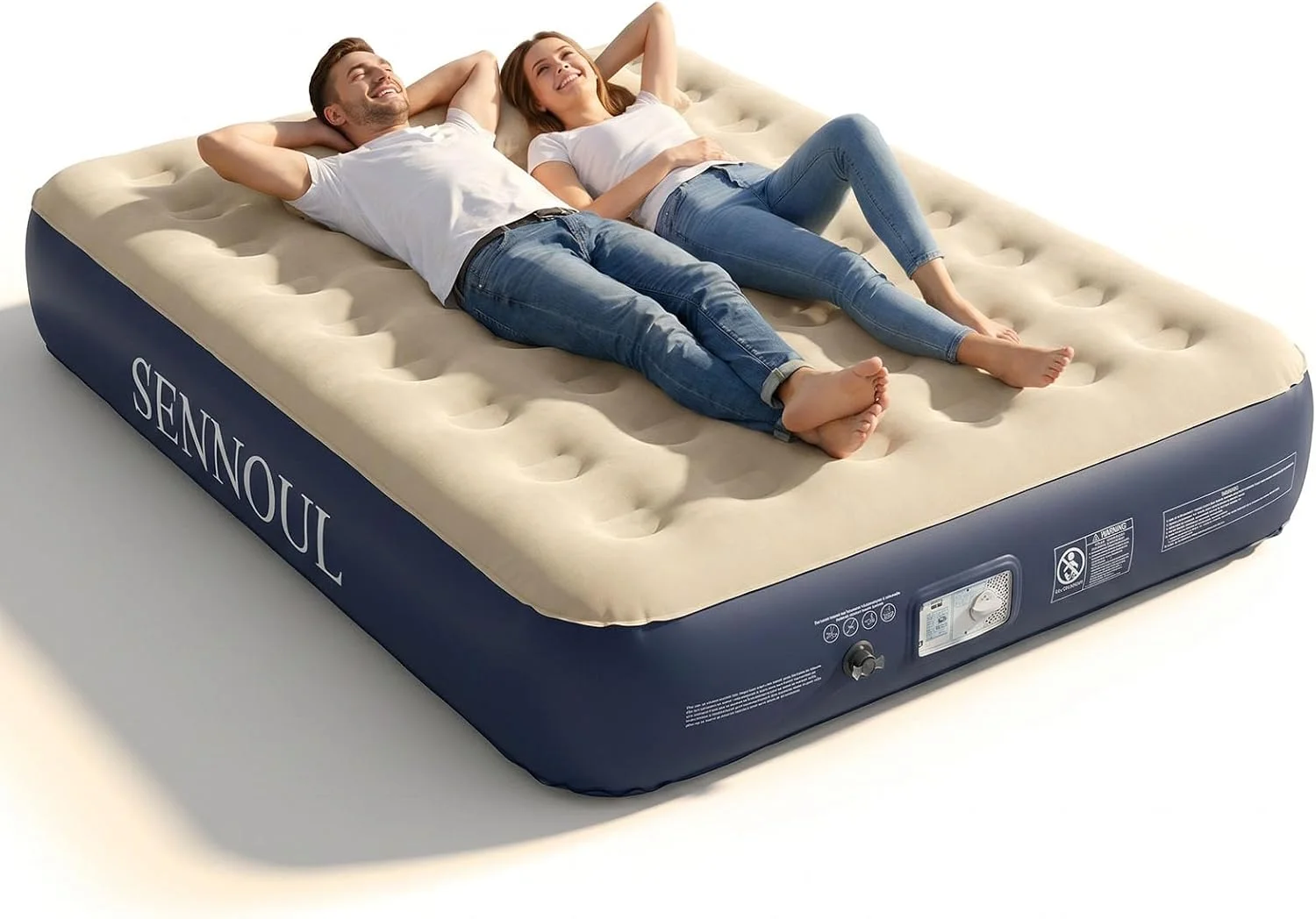 Air Mattress Queen with Built in Pump, Inflatable Mattress Blow Up Mattress 18 Raised Comfort - Image 5