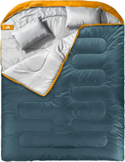 Alternative view of Double Sleeping Bag for Adults Mens with Pillow, XL Queen Size Two Person Sleeping Bag for All Season Camping