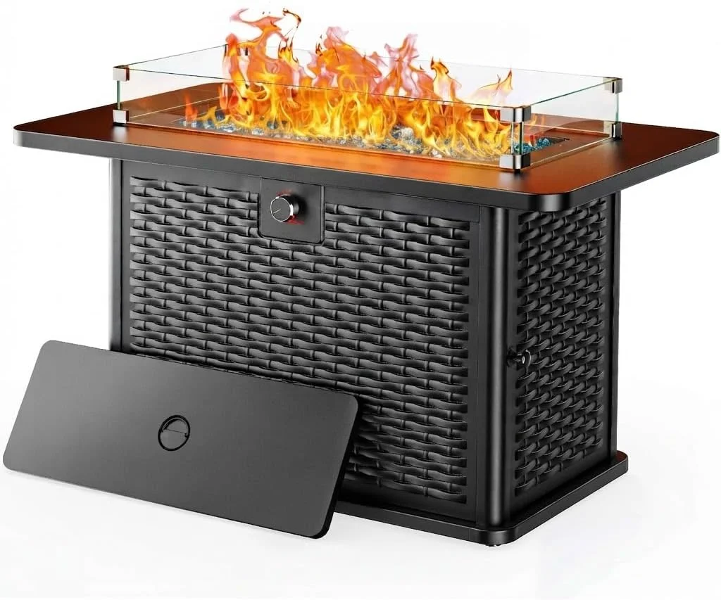 Large Propane Fire Pit 19 Inch, Gas Fire Pit with Grill Grate, Folding Legs, 58, 000 BTU - Image 3