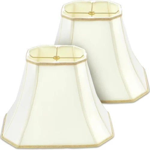 Set of 2 Bell Lamp Shade 6.25 x 8 Top 11 x 16 Bottom 12 High (Spider) Rectangle Cut Square Replacement
