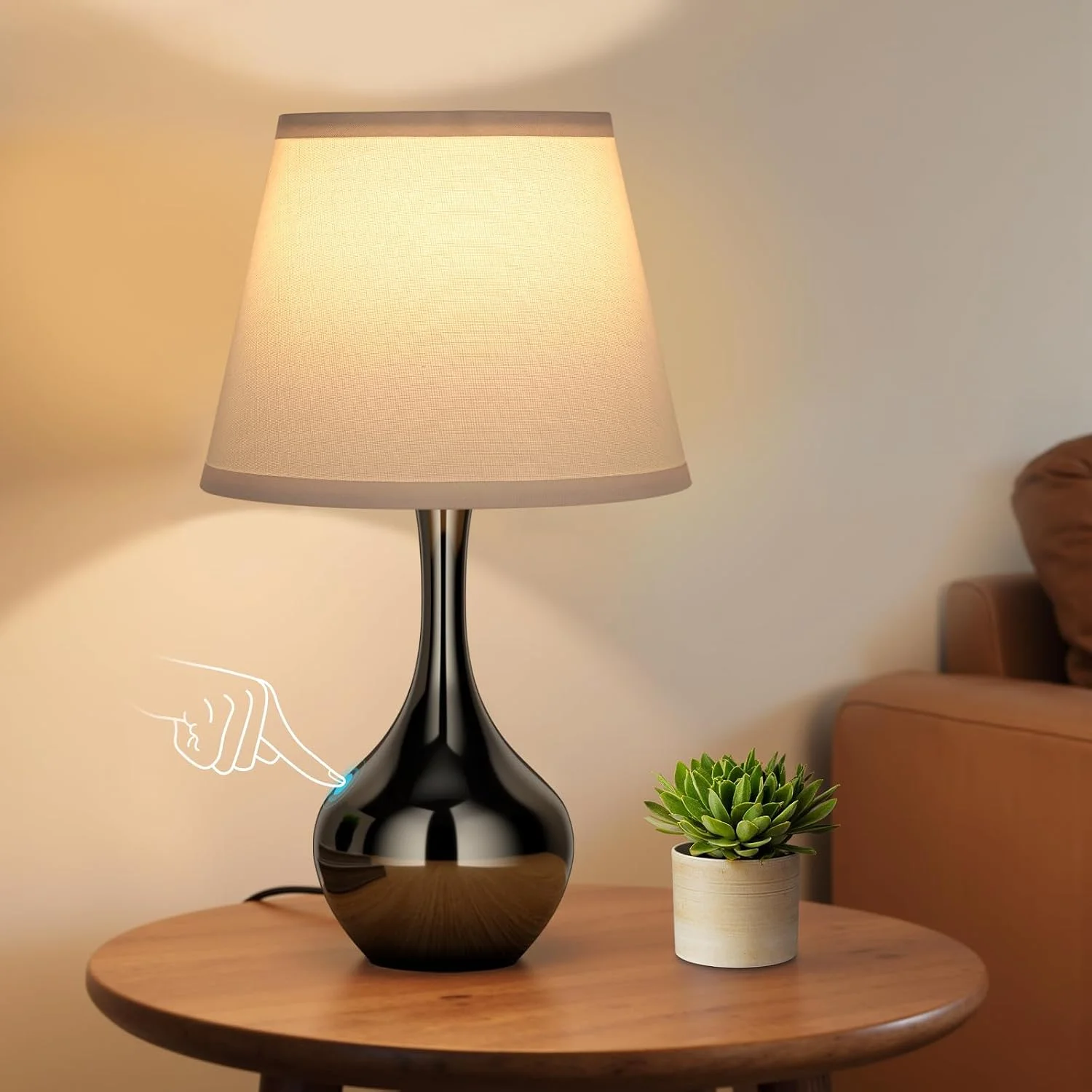 Touch Table Lamp, Dimmable, Bulb Included, Wood-Paint Desk Lamp for Kids Room - Image 8