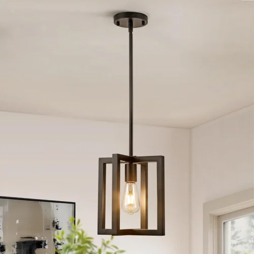 Alternative view of 6-Light Gold Pendant Light, Modern Farmhouse Dining Room Light Fixtures Over Table