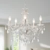 Crystal Gold Chandelier, 5 Light, Glass Crystal Hanging Pendant Lighting