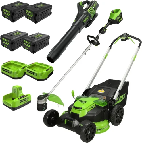 Alternative view of 60V 21in Brushless Self-Propelled Cordless Lawn Mower, 2 x 4.0Ah Batteries (3/4 Acre, Rapid Charger, 4-in-1 - For Lawn Care