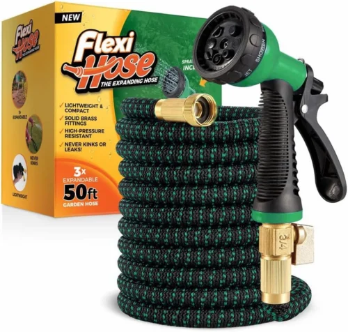 Alternative view of Hose with 8 Function Nozzle, 100FT, 3/4 Inch Solid Brass Fittings and Double Latex Core