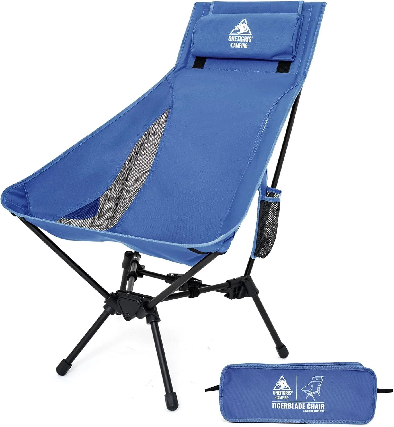 Tigerblade High Back Camping Chair with Pillow Design, Comfortable Widened Seat Folding Chair - Image 3