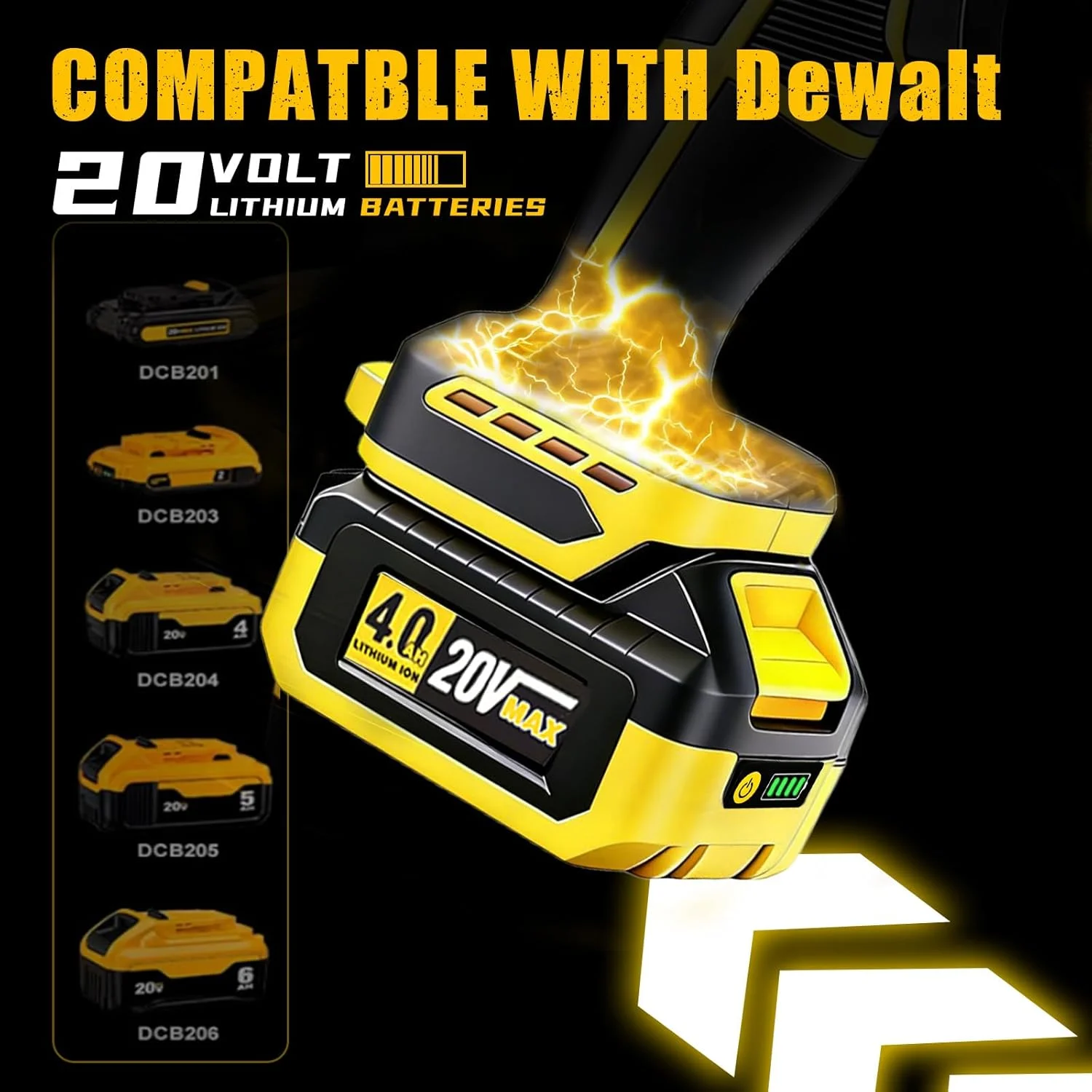 Leaf Blower for DEWALT 20V Max Battery, 720-CFM 180-MPH Handheld Electric Brushless Dust Blower with Light - For Yard Cleanup - Image 2