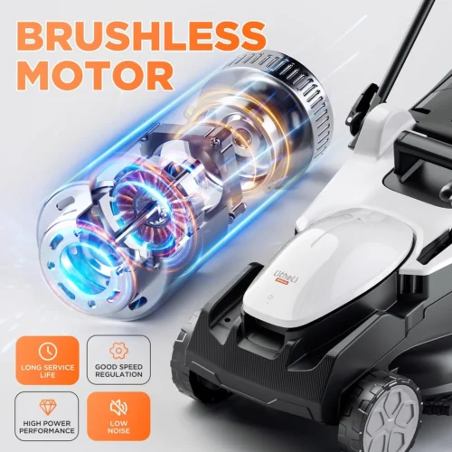 Alternative view of 40V (2 x 20V) 16 Electric Lawn Mower Cordless, Brushless Lawnmower with 6-Height Adjust, Portable & Lightweight - For Lawn Care