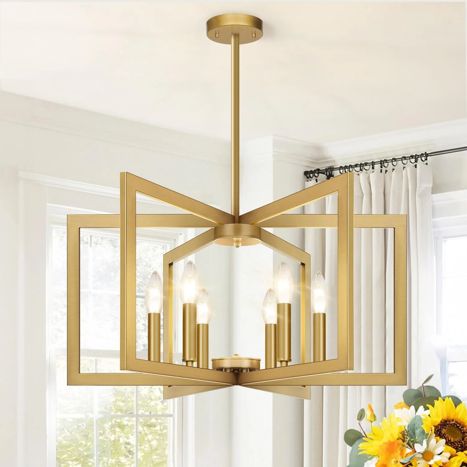 Height Adjustable Modern Matte Black Chandelier for Dining Room - Image 10