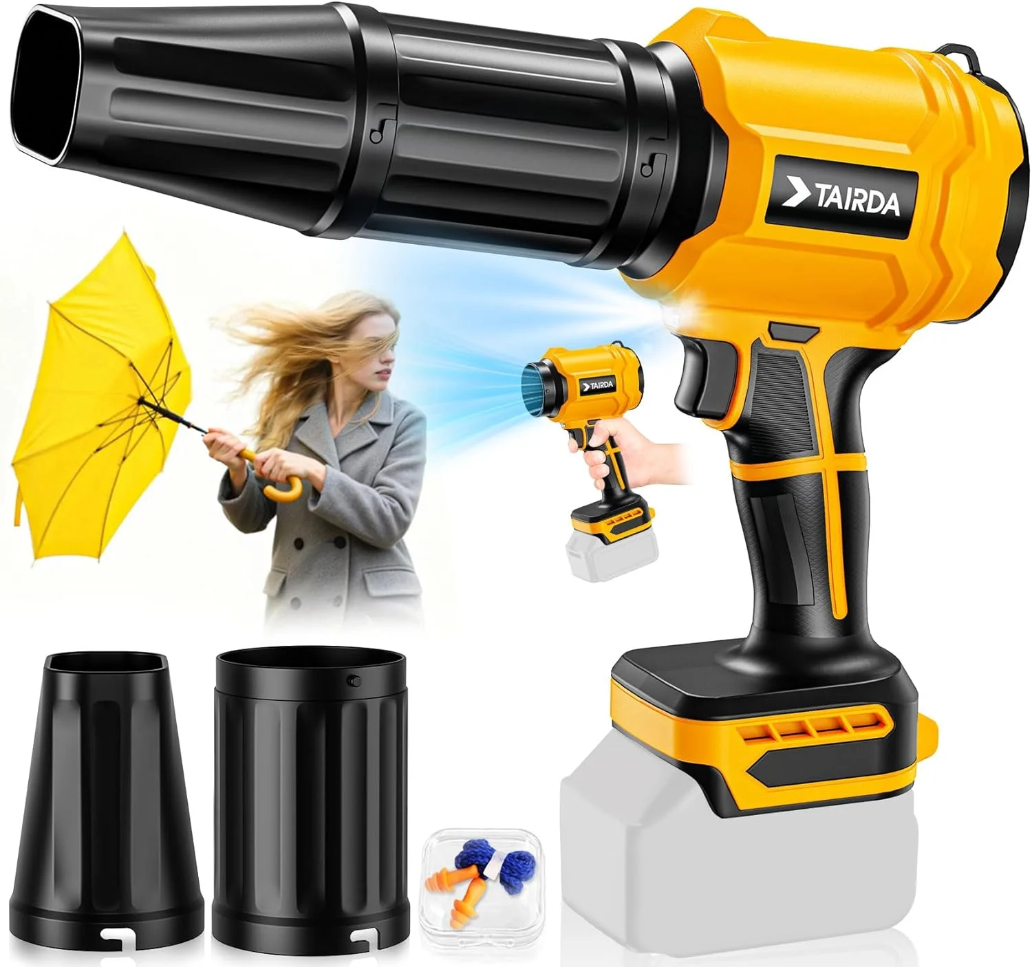 Cordless Leaf Blower Compatible for Dewalt 20V Battery(NO Battery), Mini Turbo Jet Blower with 2 Nozzles - For Yard Cleanup - Image 5