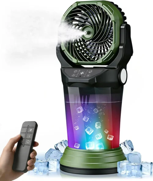 Nook Misting Fan with Remote, 2L Water Tank & 2 Spray Modes, 30000mAh Rechargeable Outdoor Cooling Fan