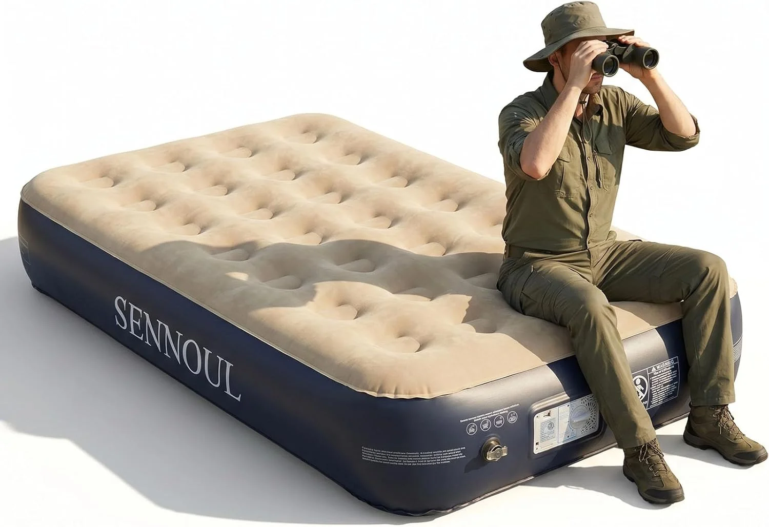 Air Mattress Queen with Built in Pump, Inflatable Mattress Blow Up Mattress 18 Raised Comfort - Image 2