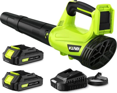 Alternative view of Blower, Electric Cordless Leaf Blower with 2 Batteries and Charger, 2 Speed Mode
