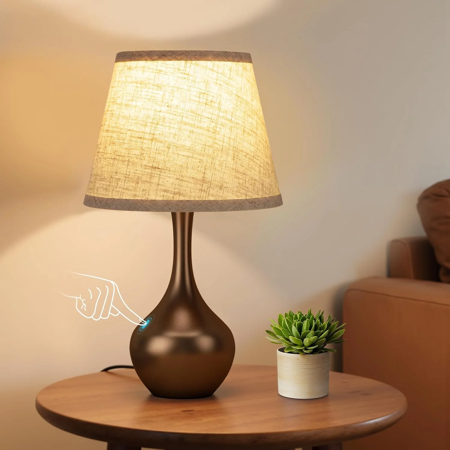 Touch Table Lamp, Dimmable, Bulb Included, Wood-Paint Desk Lamp for Kids Room - Image 10