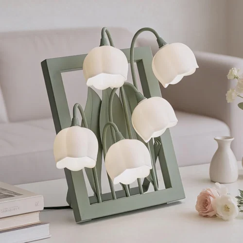 Alternative view of Flower Lamp for Home, 3-Color Temperature, Bedside Vintage Table Lamps