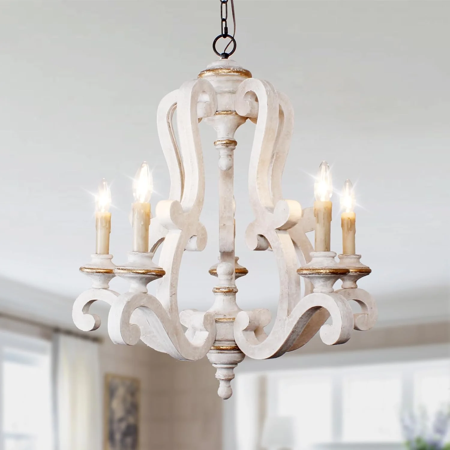 Wood Chandelier Light Fixture - Image 6