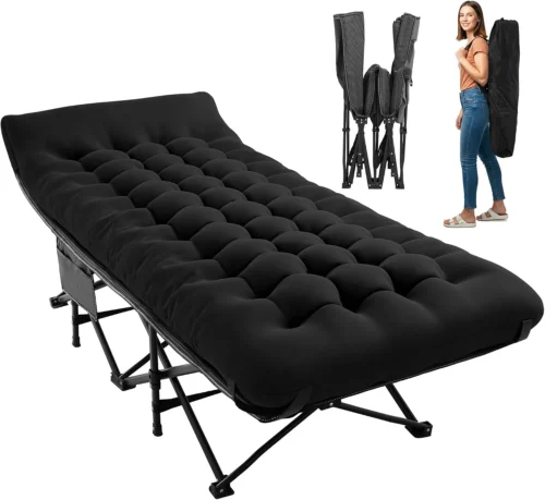 Camping Cot for Sleeping 28 Extra Wide, Heavy-Duty 1200D Oxford Foliding Cots for Adults Portable with Mattress