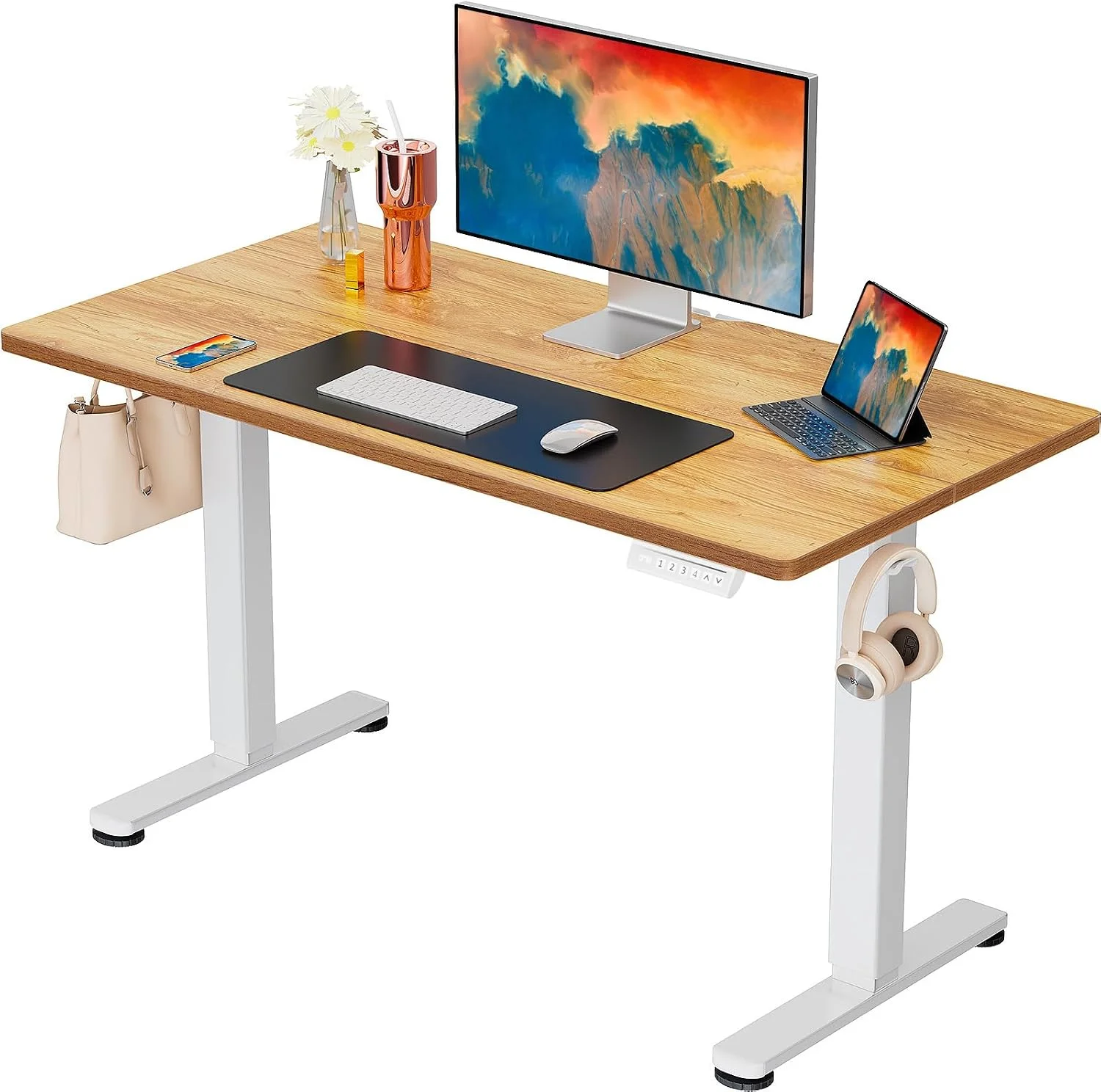 Height Adjustable Electric Standing Desk, 48 x 24 Inches Sit Stand up Desk - Image 28