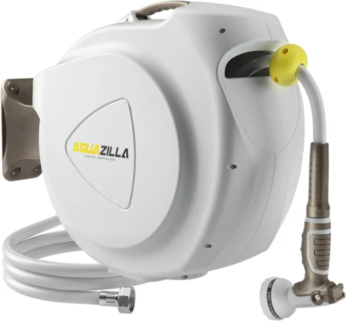 Alternative view of Garden Hose Reel, 5/8 in 100+6 ft, Heavy Duty Wall Mounted Water Hose Reel, 180?? Swivel Bracket