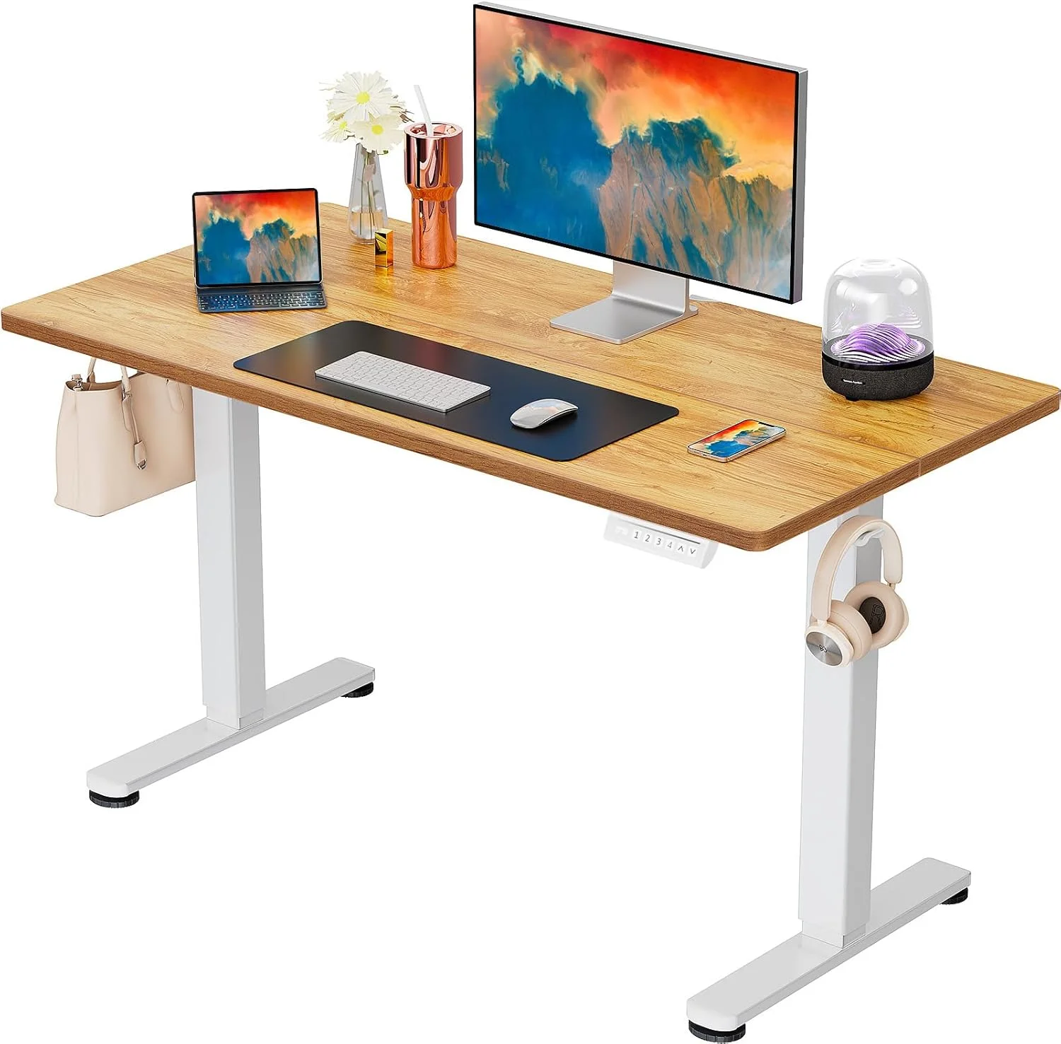 Height Adjustable Electric Standing Desk, 48 x 24 Inches Sit Stand up Desk - Image 14