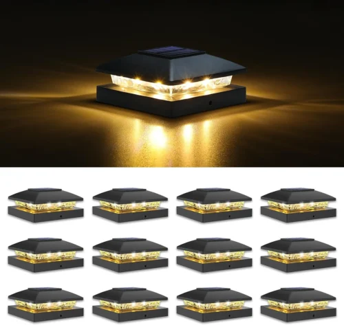 Alternative view of 4x4 Solar Post Cap Lights, 12 Pack Black Waterproof Fence Lights - For Home Projects