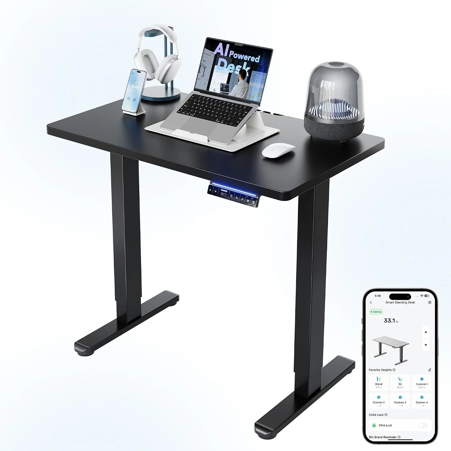 32 Small Electric Standing Desk Adjustable Height, 4 Memory Height Settings - Image 15