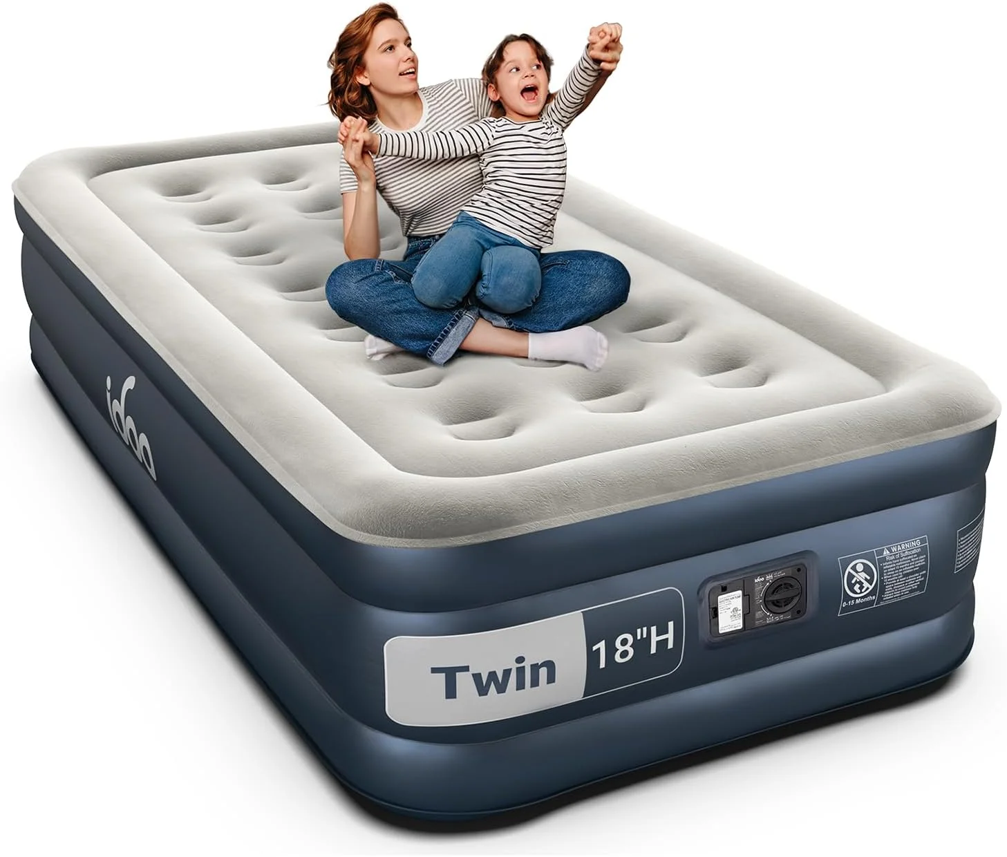 Queen Air Mattress with Built in Pump, 18 Raised Comfort Inflatable Blow up Mattress, Upgraded Support Structure - Image 4