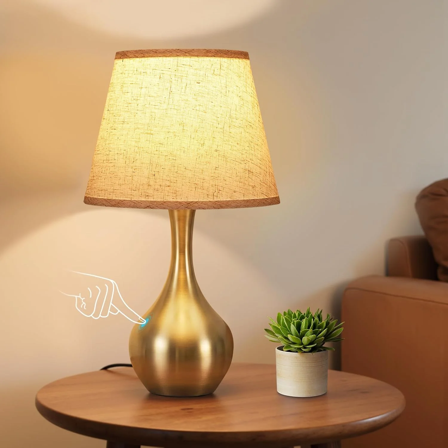 Touch Table Lamp, Dimmable, Bulb Included, Wood-Paint Desk Lamp for Kids Room - Image 9