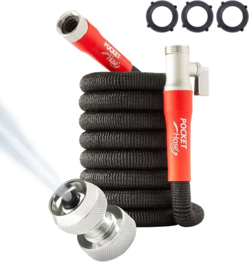 Hose 100 FT Silver Bullet 2.0 Expandable Garden Hose w/Turbo Shot Nozzle, AS SEEN ON TV