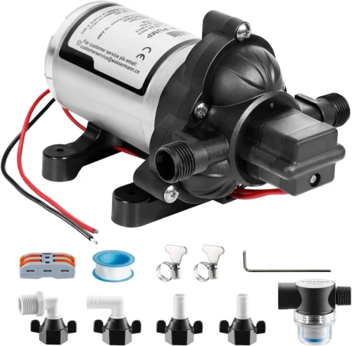 Alternative view of RV Pump, 12V Self-priming RV Water Pressure Pump 4.0GPM 45PSI with Pressure Switch